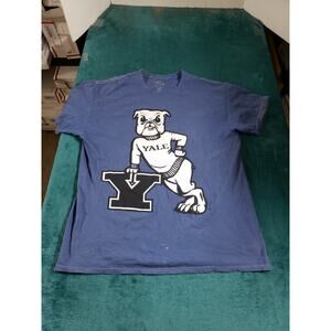 Yale University T-Shirt Mens Large Blue Bulldog Mascot Tee College Ivy League